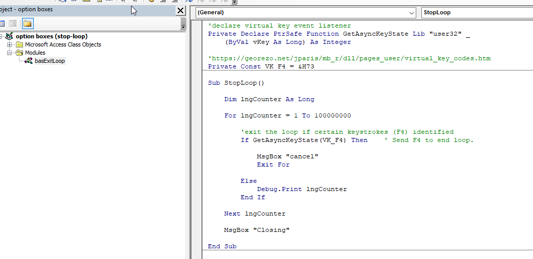 How To Exit A Do Or For Loop Using An API Call